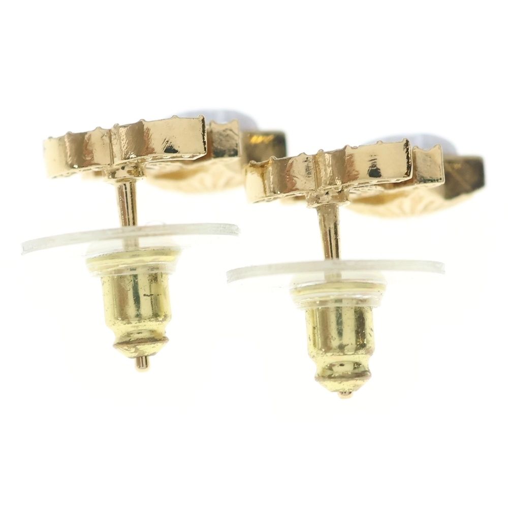 Chanel CC Logo Rhinestone Earrings Star White — view 2