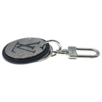Louis Vuitton LV Circle Key Holder Bag Charm Key Ring Black Silver — view 3