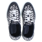 Hermes Get Leopard Print Canvas Leather Sneakers Black White — view 4