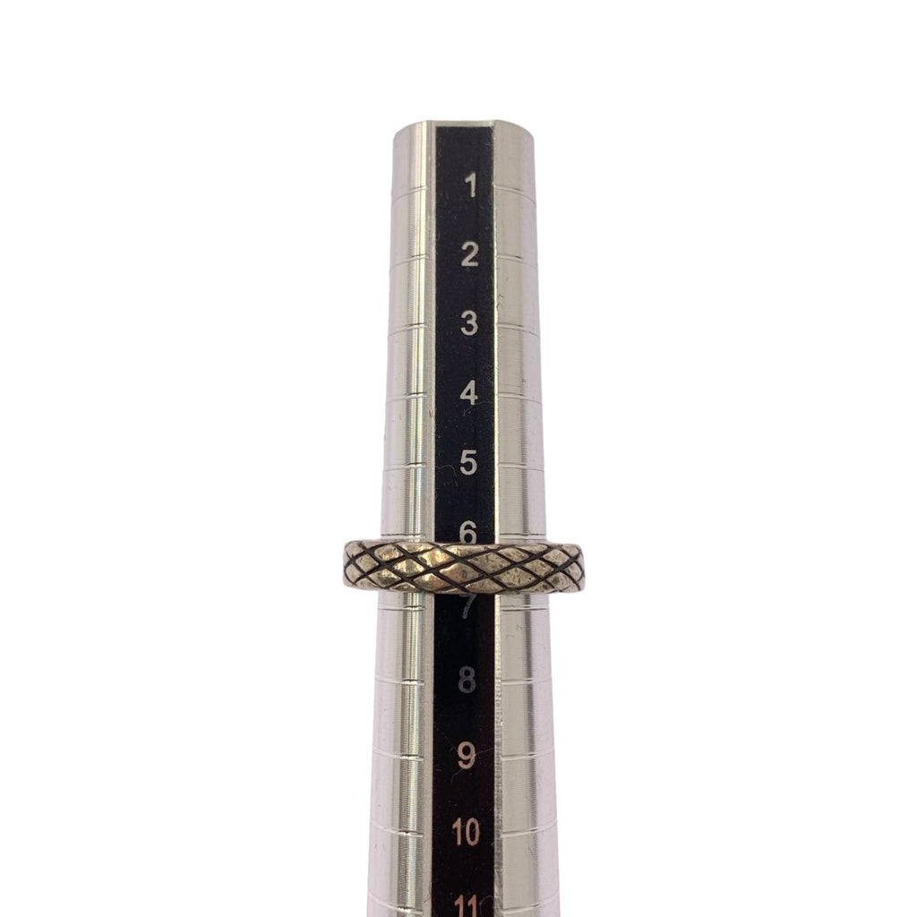 Bottega Veneta Intrecciato Ball Ring Silver Light Pink