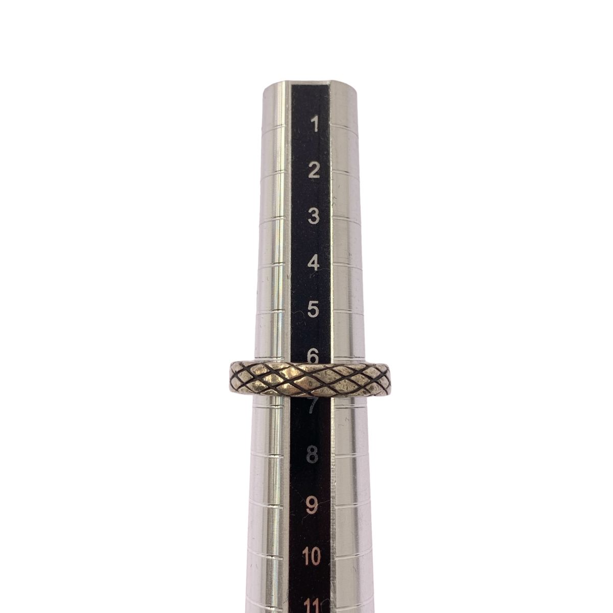 Bottega Veneta Intrecciato Ball Ring Silver Light Pink