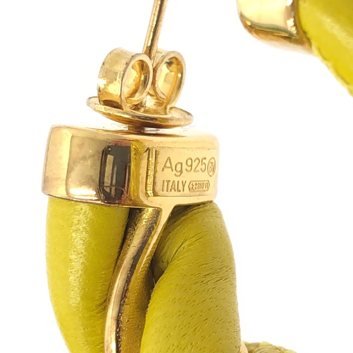 Bottega Veneta Twisted Hoop Earrings Yellow — view 6