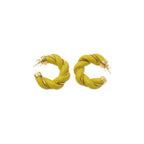 Bottega Veneta Twisted Hoop Earrings Yellow — view 4