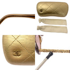 Chanel CC Logo Sunglasses Eyewear 58 15 Brown Gold — view 8