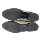 Chanel Leather CC Logo Quilted Flat Shoes 36c Gray Jew — view 5