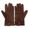 Hermes Lambskin Silver Strap Gloves 7.5) Brown