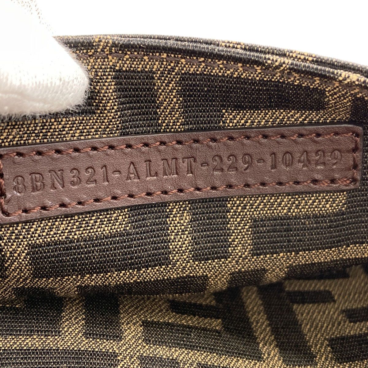 Fendi Peekaboo Icy Plaid Pattern 2-Way Handbag Canvas — view 8