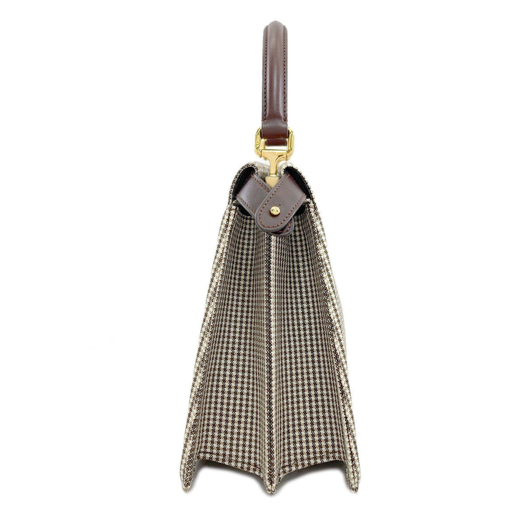 Fendi Peekaboo Icy Plaid Pattern 2-Way Handbag Canvas — view 3