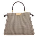 Fendi Peekaboo Icy Plaid Pattern 2-Way Handbag Canvas — view 2
