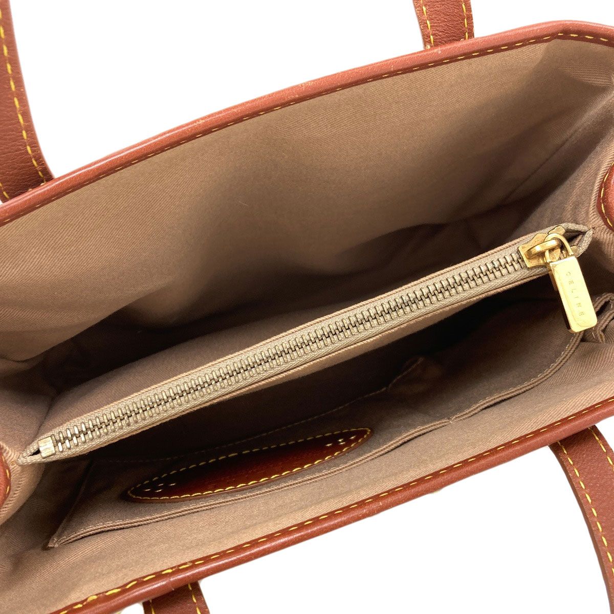 Celine Macadam Pattern Handbag Canvas Leather — view 5