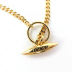 Loewe Anagram Cube Chain Necklace Pendant Gold — view 6