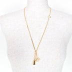 Loewe Anagram Cube Chain Necklace Pendant Gold — view 4