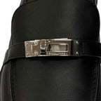 Hermes Moccasins Icon Silver Kelly Leather Loafers Black — view 8