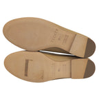 Hermes Logo Leather Loafers Moccasin Flat Shoes Beige — view 6