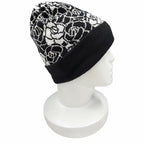 Chanel Cashmere CC Logo Camellia Knit Cap Black White Hat — view 4