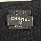 Chanel Cashmere CC Logo Camellia Knit Cap Black White Hat — view 8
