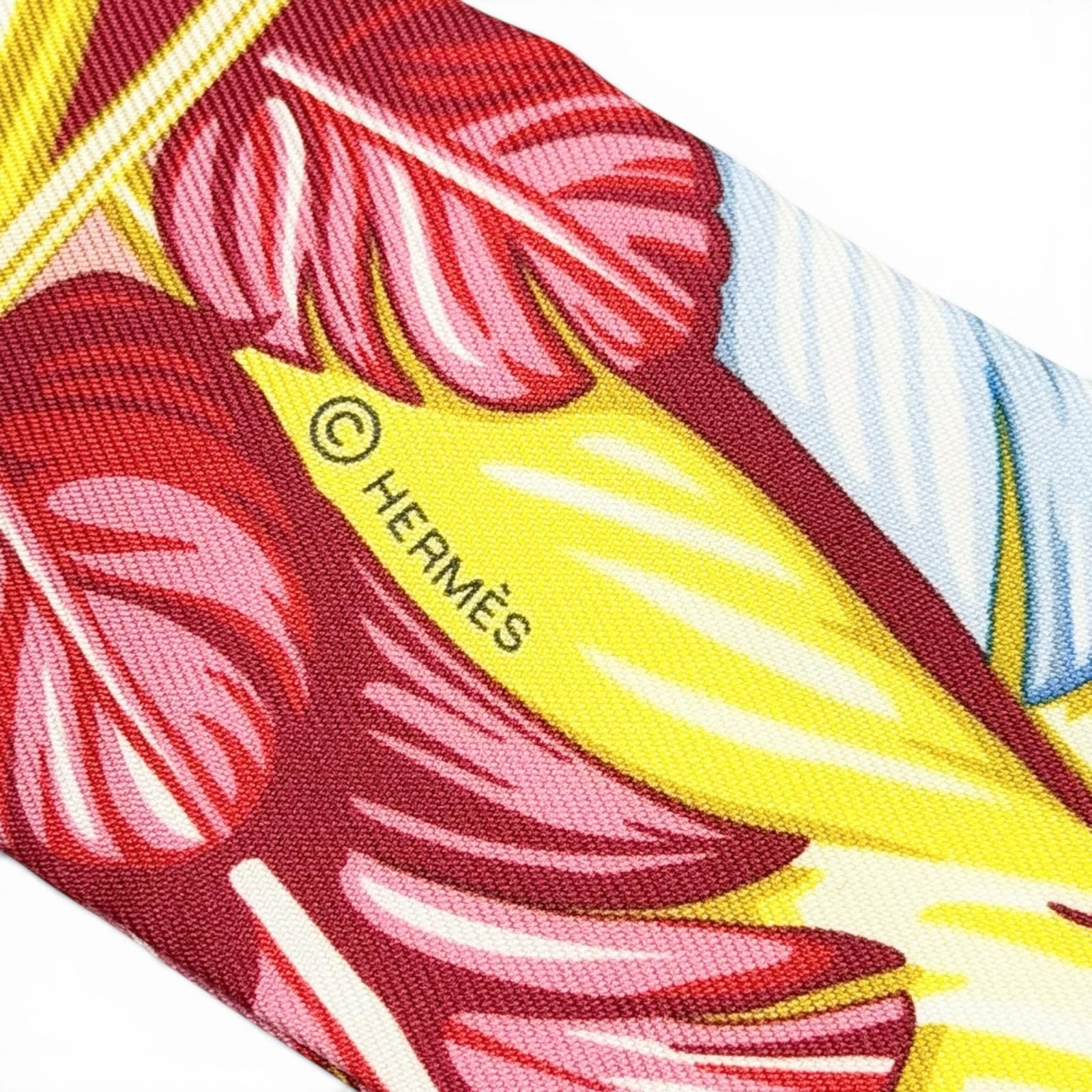 Hermes Danse Pacifique Dance Pacific Silk 100% Blue Vert Scarf — view 5