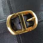 Dior Empreinte Leather Short Boots Black Gold — view 8