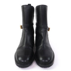Dior Empreinte Leather Short Boots Black Gold — view 3