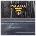 Prada Black Gold Leather Wallet Zip Around — view 5