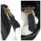 Prada Black Gold Leather Wallet Zip Around — view 7