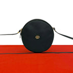 Gucci Vintage GG Logo Leather Mini Shoulder Bag Pochette Black