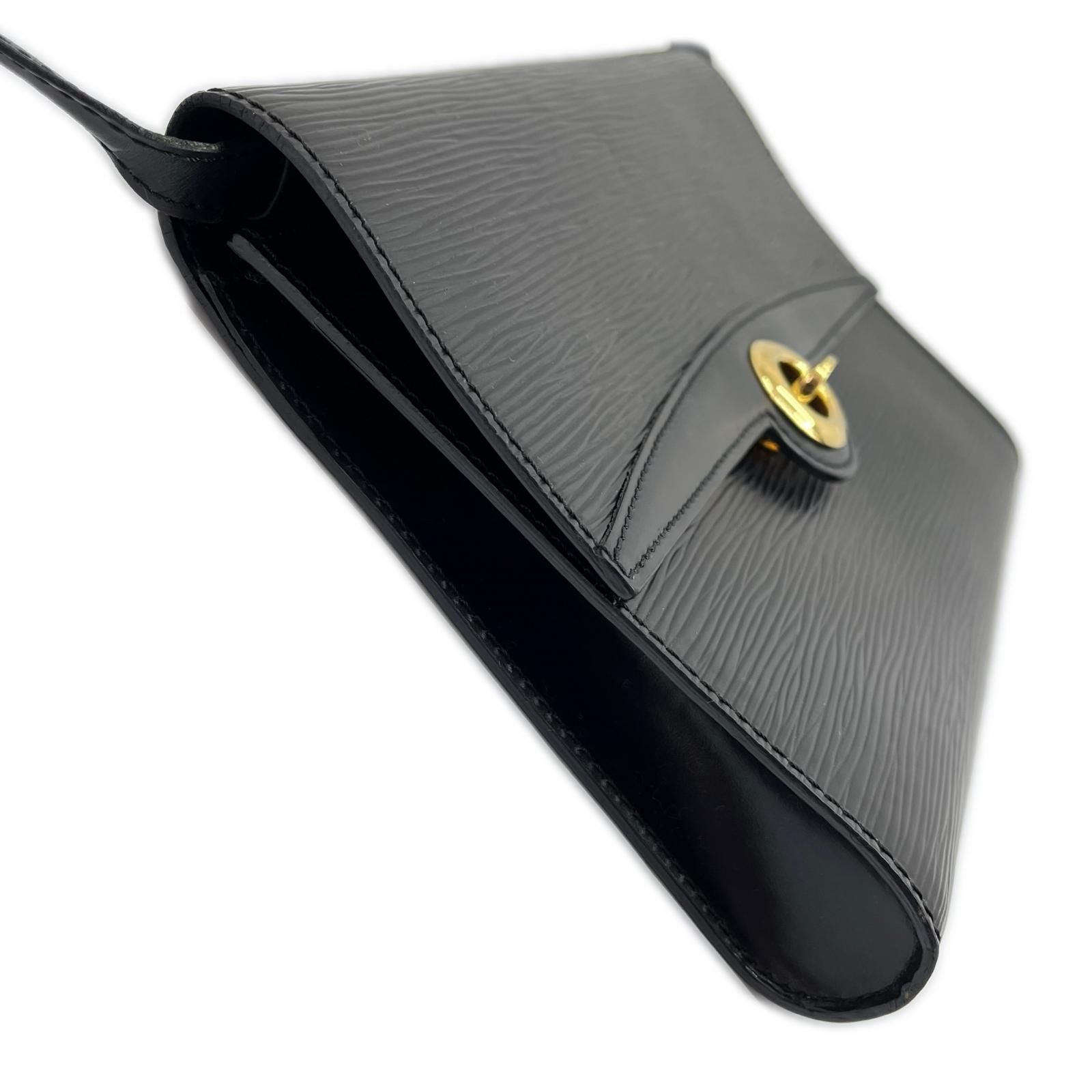 Louis Vuitton Epi Shoulder Bag Pochette le Inner Pocket Deterioration Black — view 3
