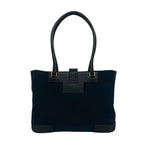 Gucci Vintage Logo Canvas Leather Tote Black — view 3