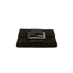 Fendi Zucchino FF Pattern Logo Canvas Leather Trifold Wallet Mini Brown Black — view 6