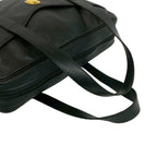 Dior Vintage CD Logo Leather Handbag Business Bag Black — view 4