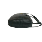 Dior Vintage CD Logo Leather Handbag Business Bag Black — view 6