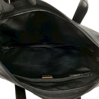 Dior Vintage CD Logo Leather Handbag Business Bag Black — view 9