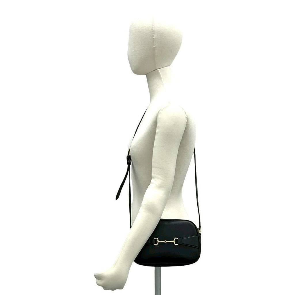 Celine Cles Small Camera Bag Leather Pochette Crossbody Black — view 2