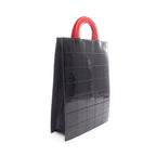 Chanel Tote Coco Mademoiselle Choco Bar Black Red White Patent Leather Handbag — view 2