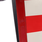 Chanel Tote Coco Mademoiselle Choco Bar Black Red White Patent Leather Handbag — view 8