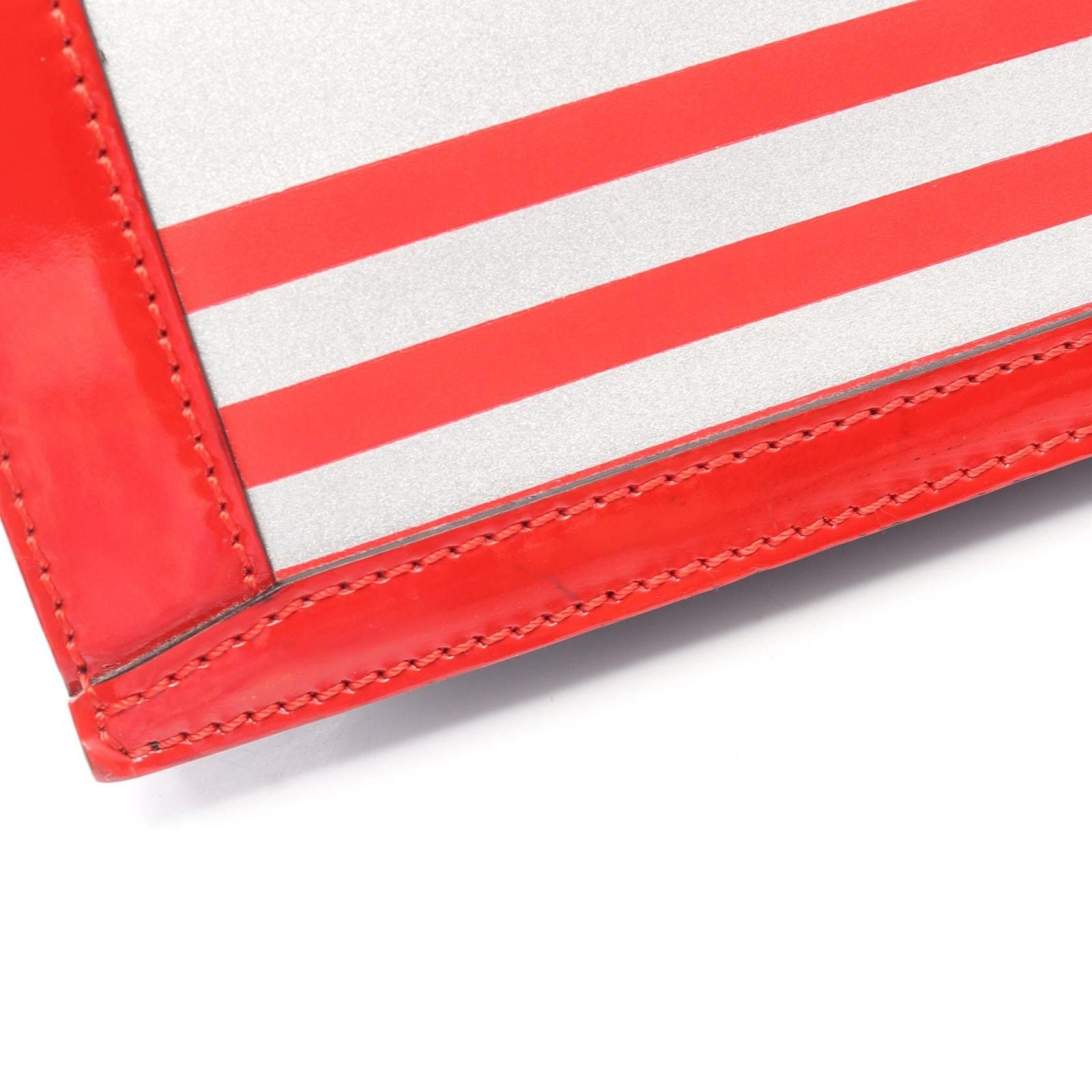 Chanel Tote Coco Mademoiselle Choco Bar Black Red White Patent Leather Handbag — view 9