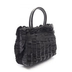 Prada Handbag Frill Black Nylon Patent Hand — view 2
