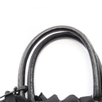 Prada Handbag Frill Black Nylon Patent Hand — view 6