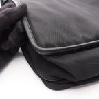 Prada Shoulder Bag Black Nylon Saffiano Leather — view 8