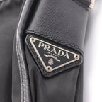 Prada Shoulder Bag Black Nylon Saffiano Leather — view 5