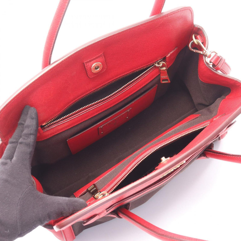 Prada Handbag Canapa Saffiano 2-Way Black Canvas Leather — view 3
