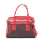 Prada Handbag Canapa Saffiano 2-Way Black Canvas Leather