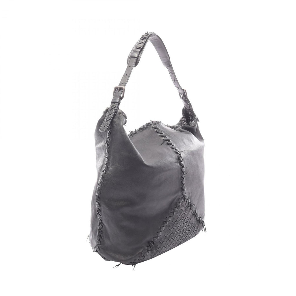 Bottega Veneta Tote Intrecciato Black Leather Shoulder Bag — view 2