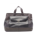 Bottega Veneta Tote Intrecciato Black Khaki Gray Leather