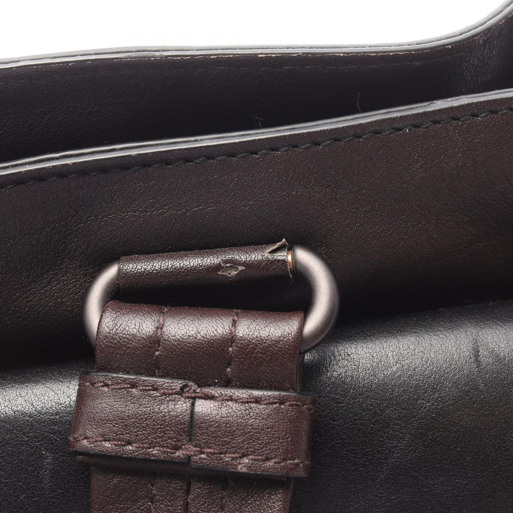 Bottega Veneta Tote Intrecciato Black Khaki Gray Leather — view 6