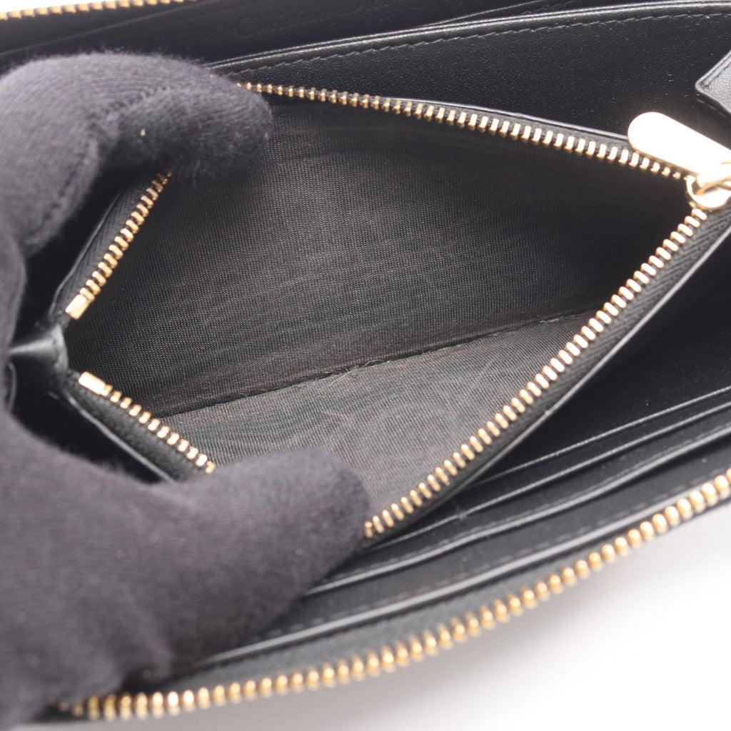 Dior Round Wallet Lady Cannage Black Leather Handbag — view 4