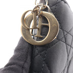 Dior Round Wallet Lady Cannage Black Leather Handbag — view 7