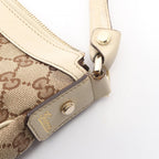 Gucci Shoulder Bag Beige Canvas Leather — view 7