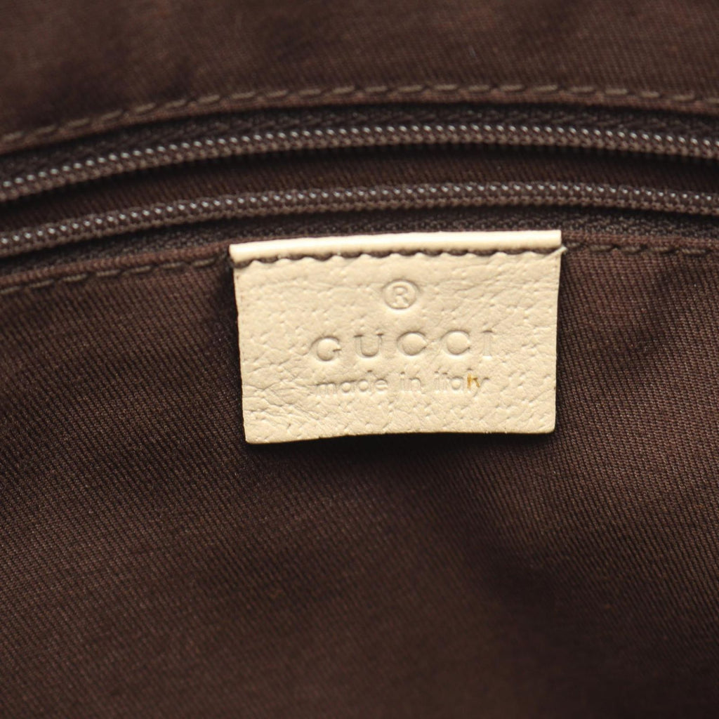 Gucci Shoulder Bag Beige Canvas Leather — view 4