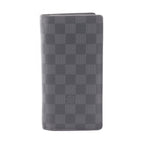 Louis Vuitton Bifold Wallet Portefeuille Brazza Damier Graphite Canvas Leather